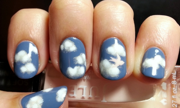 Julep Maven March 2015 Nail Art Clouds 3